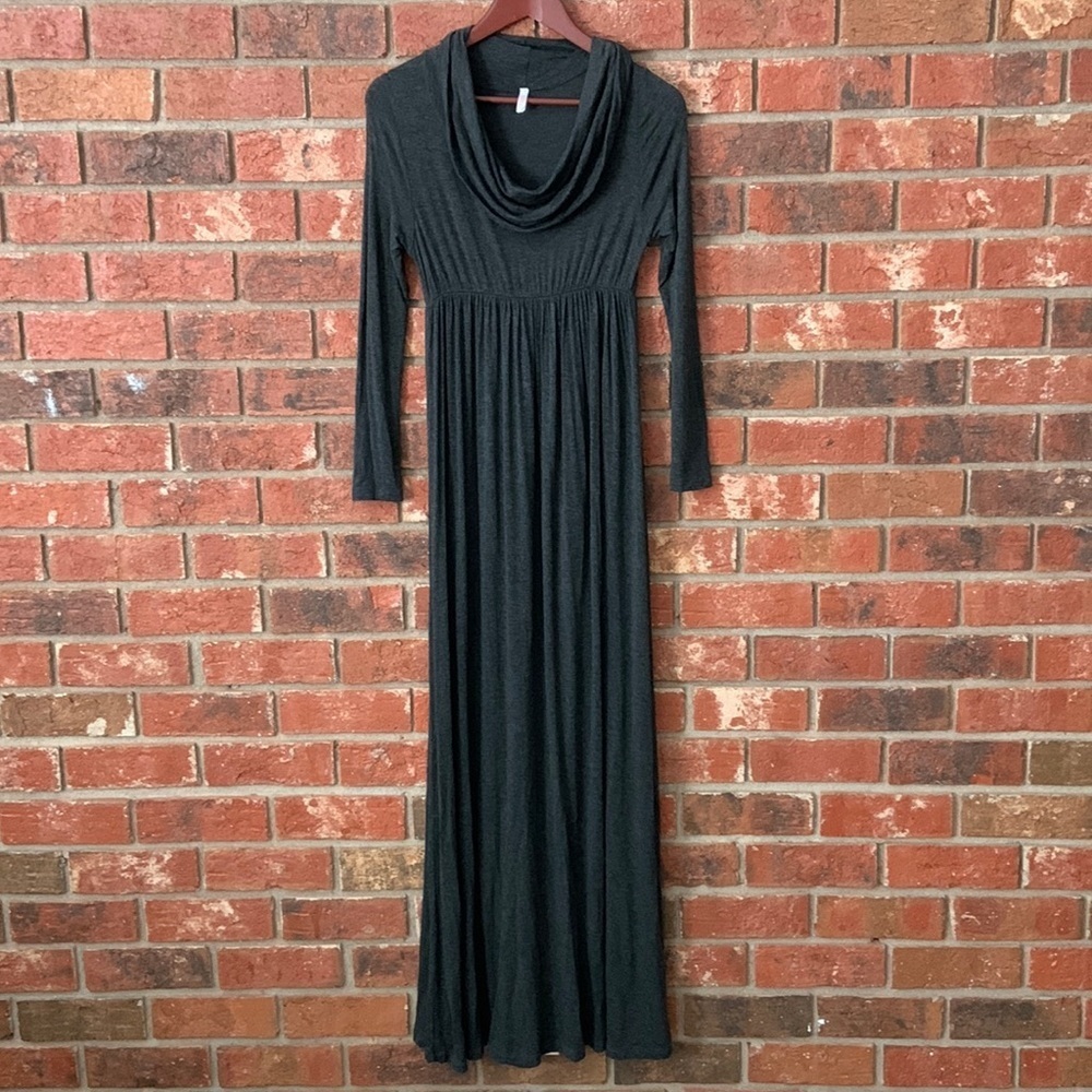 SALE! PinkBlush Gray Knit Cowl Neck Maternity Maxi Dress